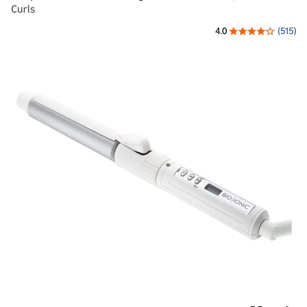 Bio Ionic White and Silver Curling Iron